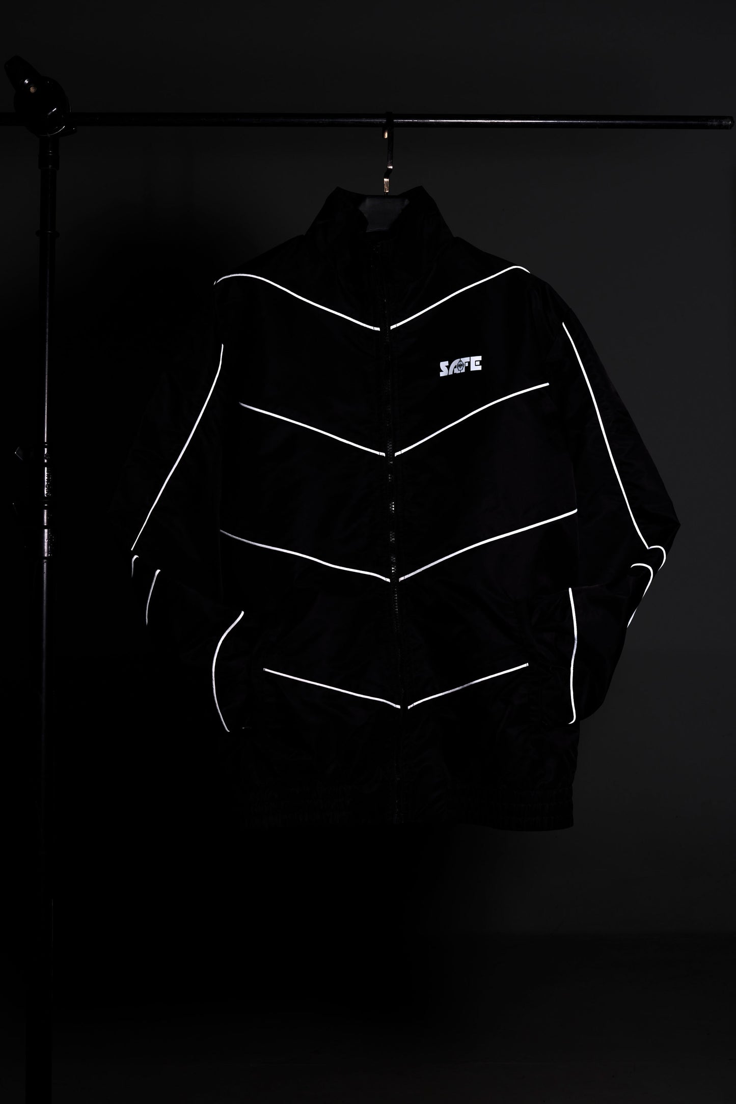Reflective Striped Windbreaker Jacket