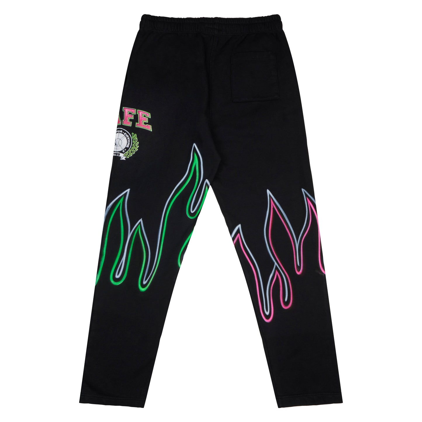 Airbrush Flame Athletics Sweatpants (Black)