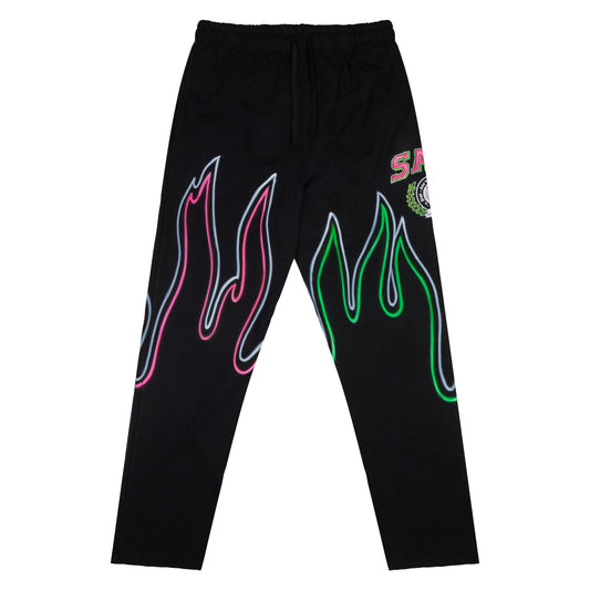 Airbrush Flame Athletics Sweatpants (Black)