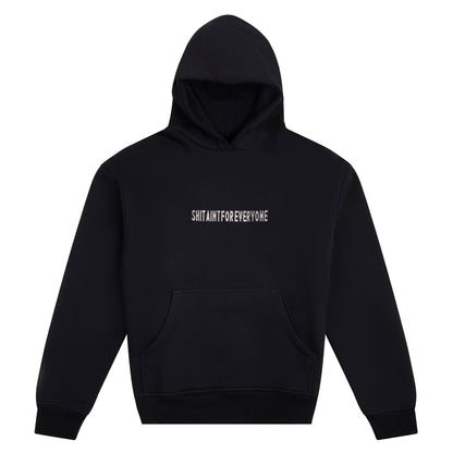 "Shit Ain't For Everyone" Rhinestone Hooded Sweatshirt (Black)