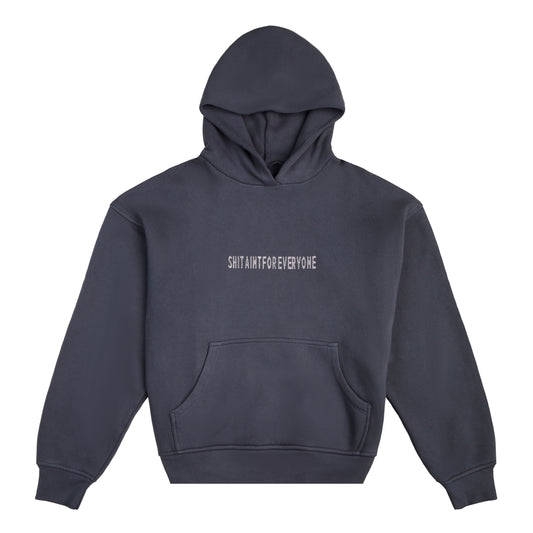 "Shit Ain't For Everyone" Rhinestone Hooded Sweatshirt (Grey)