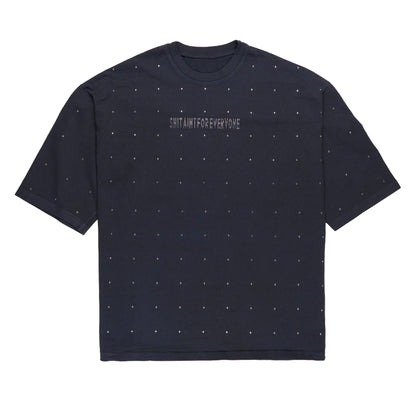 Rhinestone Slogan Tall Short Sleeve Tee (Grey)