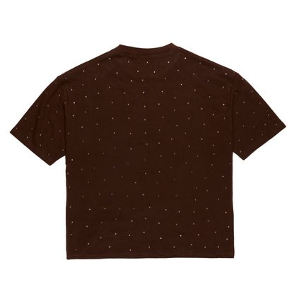 Rhinestone Graffiti Mask Tee (Brown/Pink)