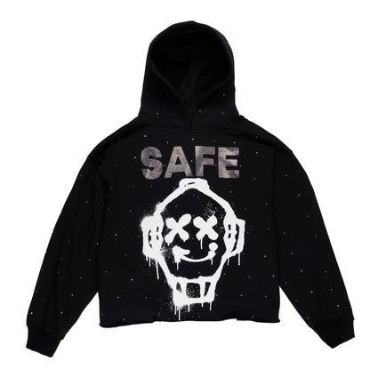Rhinestone Graffiti Mask Tee (Black/Silver)