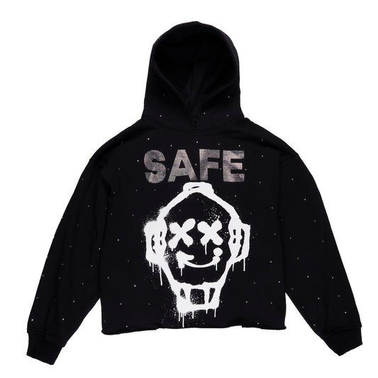 Rhinestone Graffiti Mask Tee (Black/Silver)