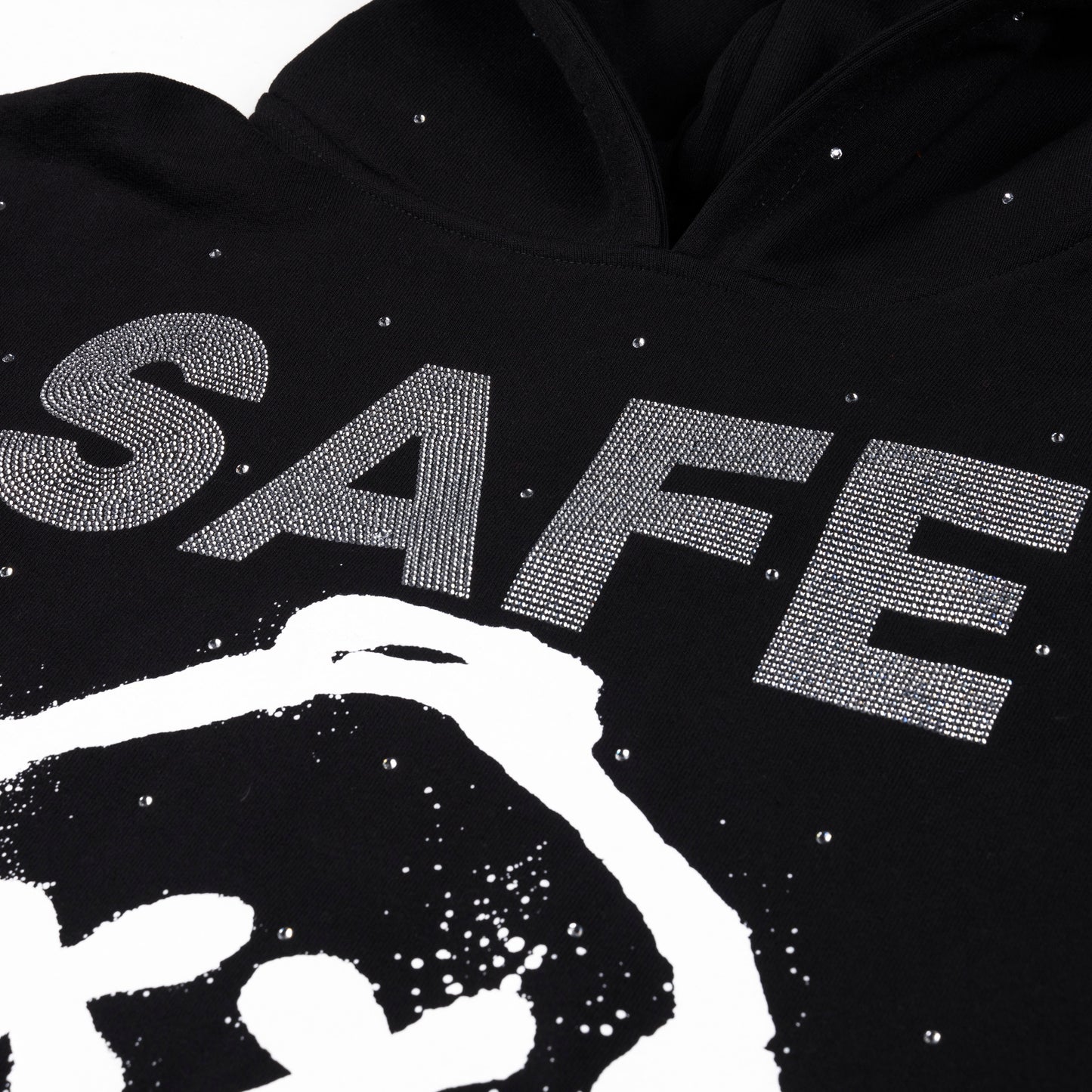 Rhinestone Graffiti Mask Tee (Black/Silver)